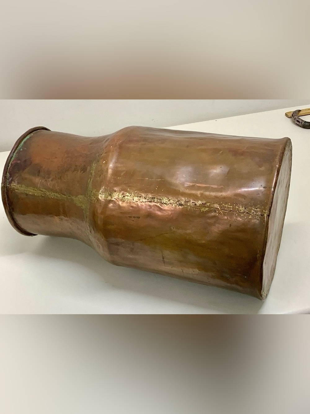 18th Century Antique Hammered Copper Brass Water Pitcher Vase Urn Jug - Picture 5 of 16